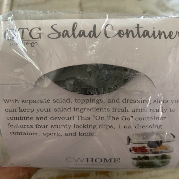 Lunch Cube Salad New Container BPA Free Microwave FreezerSafe Salad 4pc Set - Picture 5 of 7